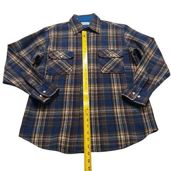 Vintage St. John’s Bay Wool Plaid Shirt Jacket Lined Sz Large 100% Virgin Wool - Picture 6 of 10